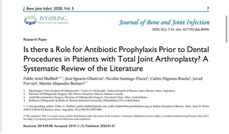Is there a Role for Antibiotic Prophylaxis Prior to Dental Procedures in Patients with Total Joint Arthroplasty? A Systematic Review of the Literature